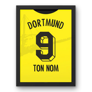 Cadre Dortmund Domicile 2023-2024 | Cadre Personnalisé Fan de Football | Cadre Perso