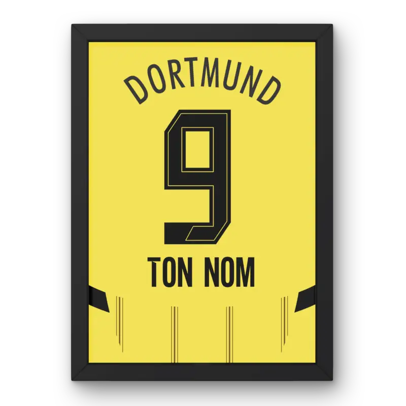 Cadre Dortmund Domicile 2024-2025 | Cadre Personnalisé Fan de Football | Cadre Perso