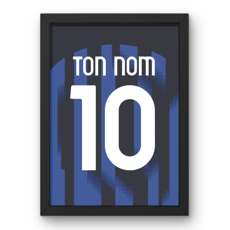 Cadre Inter Milan Domicile 2023-2024 | Cadre Personnalisé Fan de Football | Cadre Perso