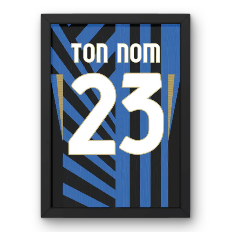 Cadre Inter Milan Domicile 2024-2025 | Cadre Personnalisé Fan de Football | Cadre Perso