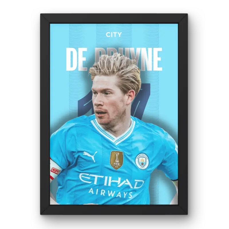 Cadre Kevin De Bruyne Manchester City | Affiche Joueur Premier League | Cadre Perso