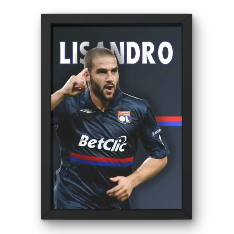 Cadre Lisandro López - L'Argentin Magique de l'OL | Affiche Personnalisée | Cadre Perso