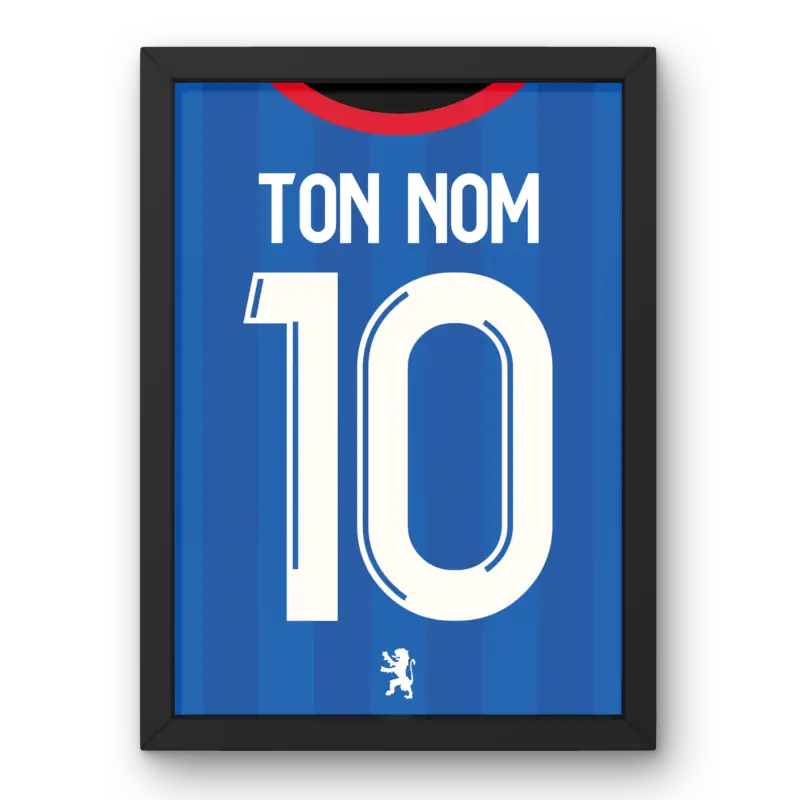 Cadre Lyon Extérieur 2023-2024 | Cadre Personnalisé Fan de Football | Cadre Perso