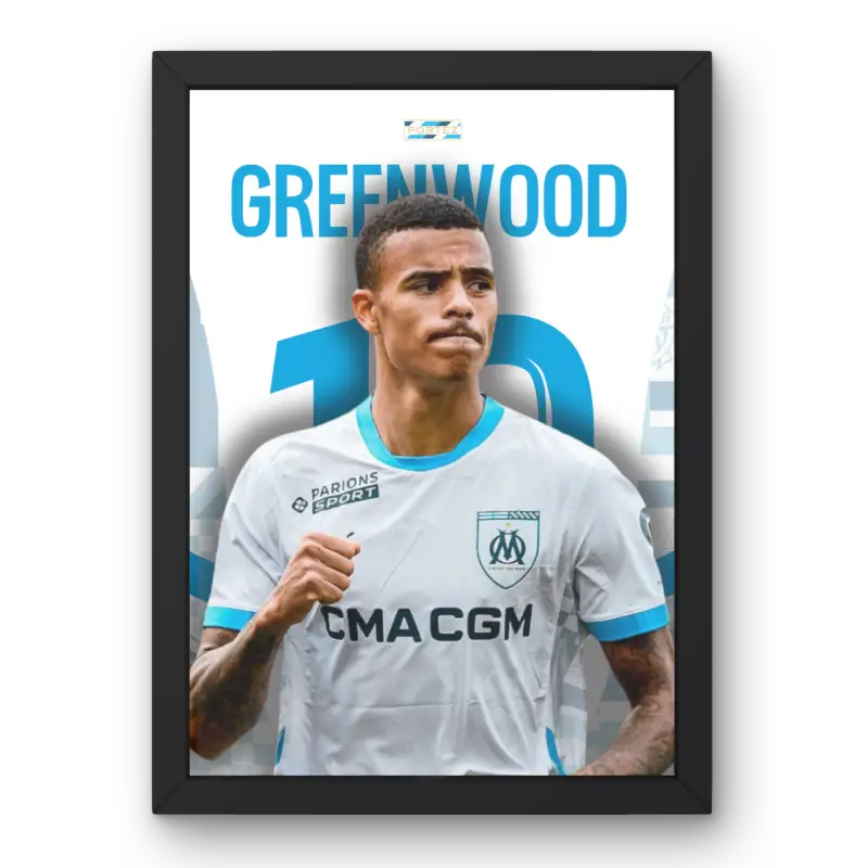 Cadre Mason Greenwood - Olympique de Marseille | Affiche Personnalisée | Cadre Perso