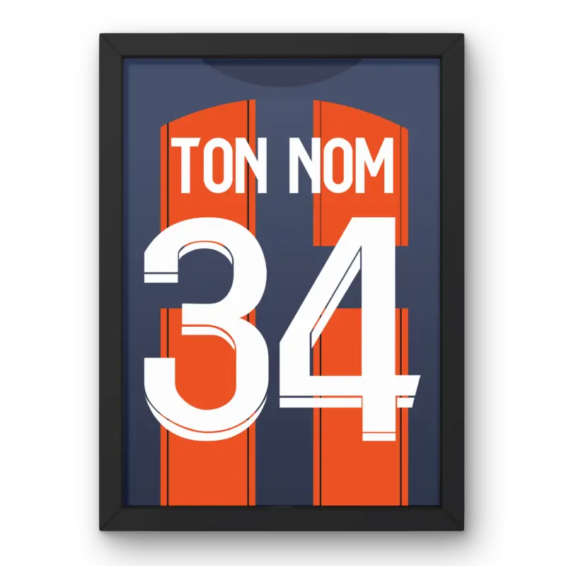 Cadre Montpellier Domicile 2023-2024 | Cadre Personnalisé Fan de Football | Cadre Perso