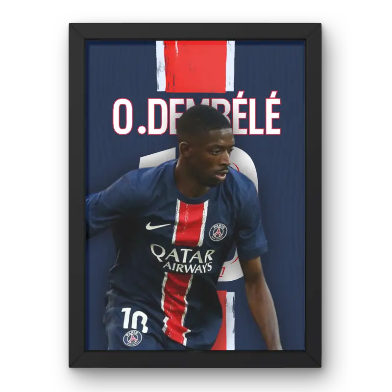 Cadre Ousmane Dembélé PSG | Affiche Joueur Paris Saint-Germain | Cadre Perso