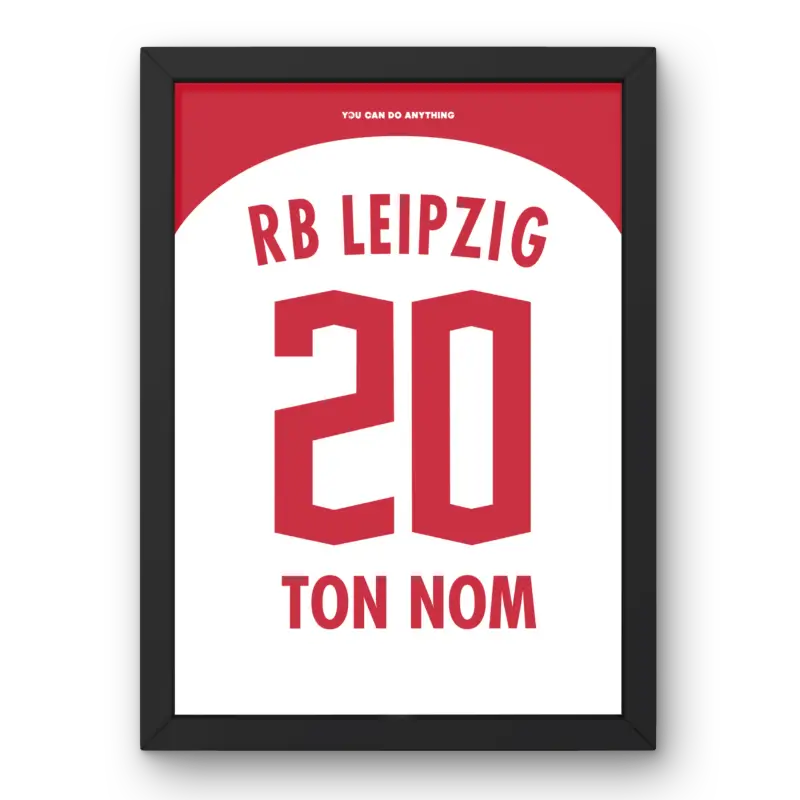 Cadre RB Leipzig Domicile 2023-2024 | Cadre Personnalisé Fan de Football | Cadre Perso