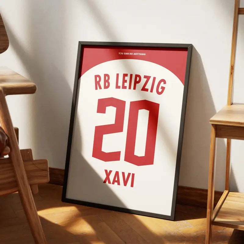 Cadre RB Leipzig Domicile 2023-2024 | Cadre Personnalisé Fan de Football | Cadre Perso