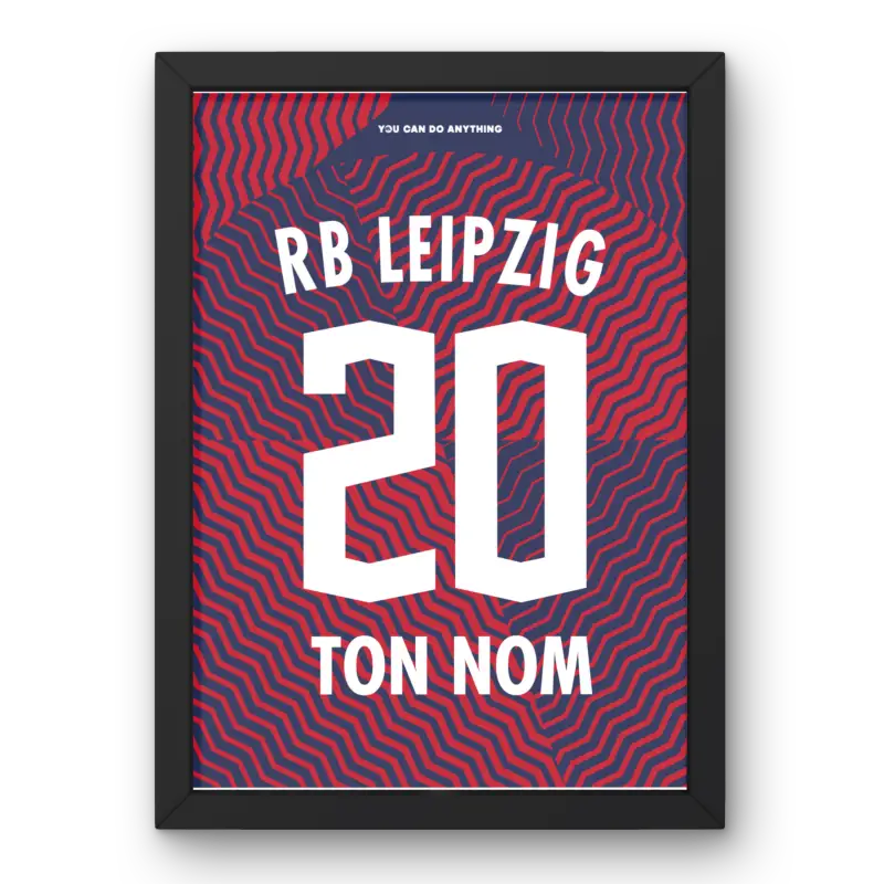 Cadre RB Leipzig Extérieur 2023-2024 | Cadre Personnalisé Fan de Football | Cadre Perso