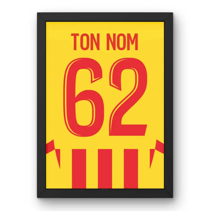 Cadre RC Lens Domicile 2024-2025 | Cadre Personnalisé Fan de Football | Cadre Perso