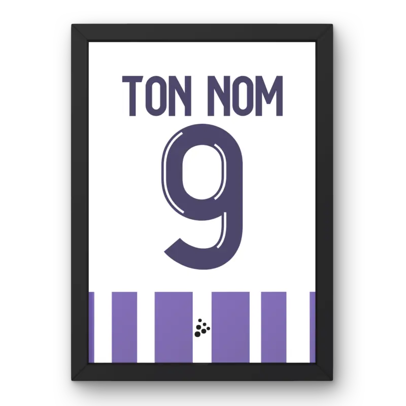 Cadre Toulouse Domicile 2023-2024 | Cadre Personnalisé Fan de Football | Cadre Perso