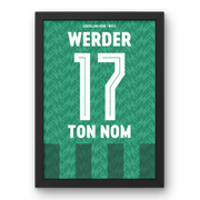 Cadre Werder Brême Domicile 2024-2025 | Cadre Personnalisé Fan de Football | Cadre Perso