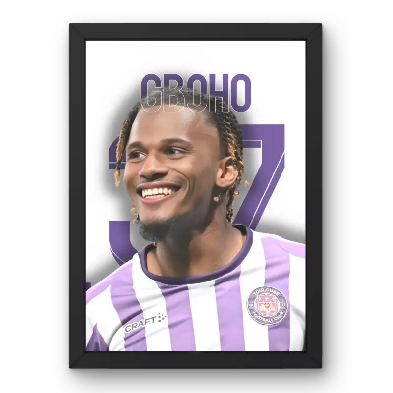 Cadre Yann Gboho Toulouse FC | Affiche Joueur Ligue 1 | Cadre Perso