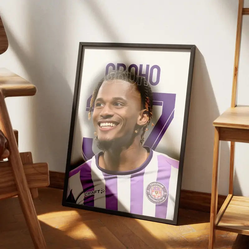 Cadre Yann Gboho Toulouse FC | Affiche Joueur Ligue 1 | Cadre Perso