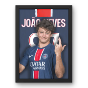 João Neves - PSG | Affiche Encadrée de Football | Cadre Perso