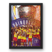 Affiche RC Lens - Vainqueur Coupe de France 2026 – Affiche encadrée personnalisée - Cadre Perso