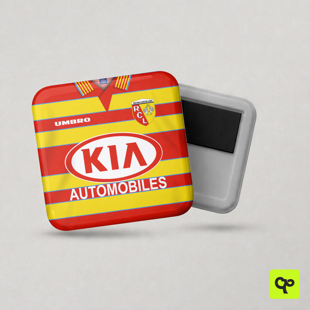 Magnet football RC Lens maillot domicile 1997/1998 - avant et arrière