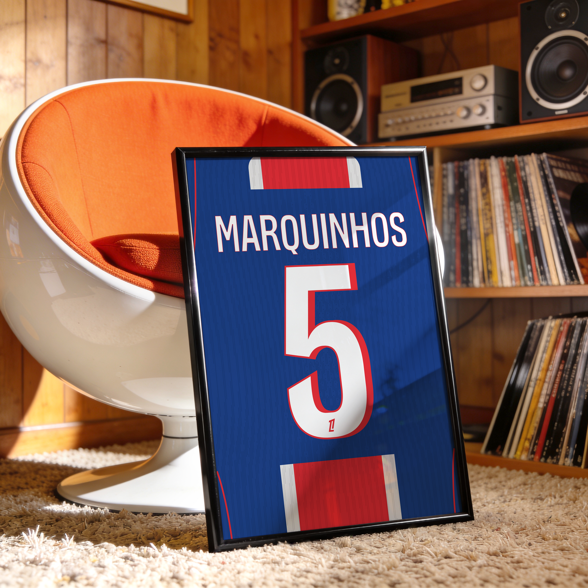 Affiche PSG Domicile 26-27 – Affiche encadrée personnalisée - Cadre Perso